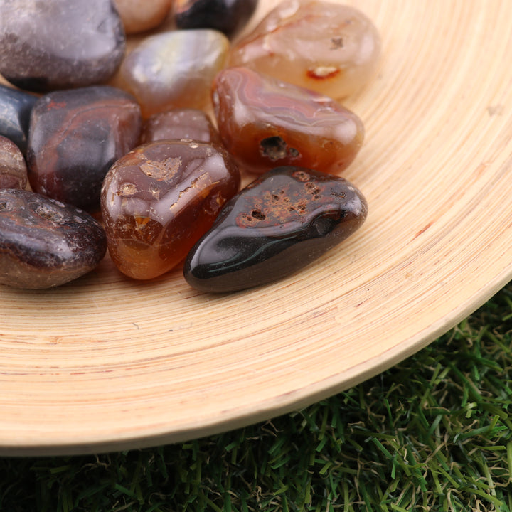 Natural Agate Tumbled Stone - Polished Crystal for Positive Energy