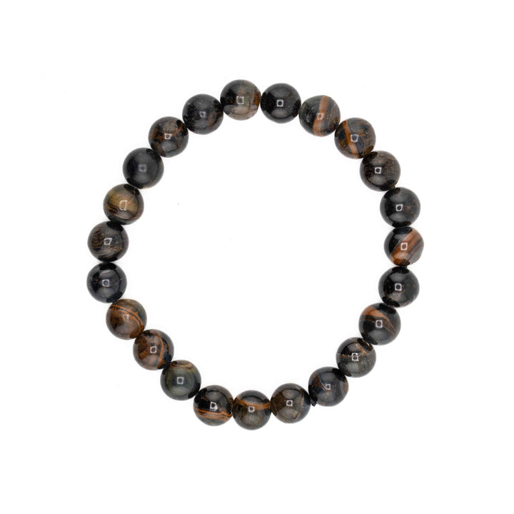 Iron Tiger Eye Metal-Free Stretch Bracelet – 8mm Strength & Grounding Stone Jewelry