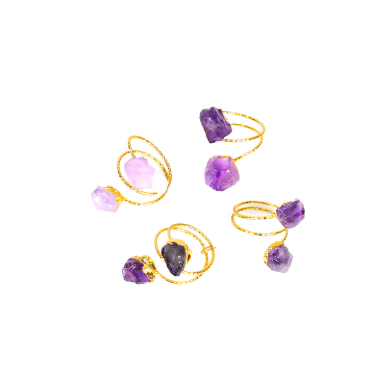 Natural Amethyst Raw Ring for Women & Men - Gemstone Ring Jewelry Gift