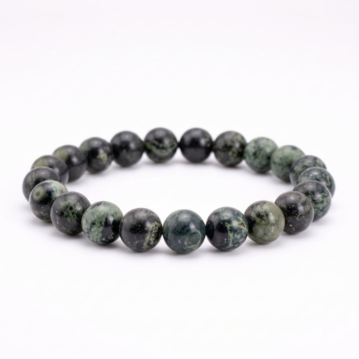 Kambaba Jasper Metal-Free Stretch Bracelet – 8mm Grounding Earth Stone Jewelry