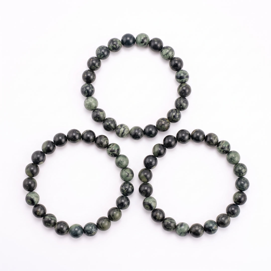 Kambaba Jasper Metal-Free Stretch Bracelet – 8mm Grounding Earth Stone Jewelry