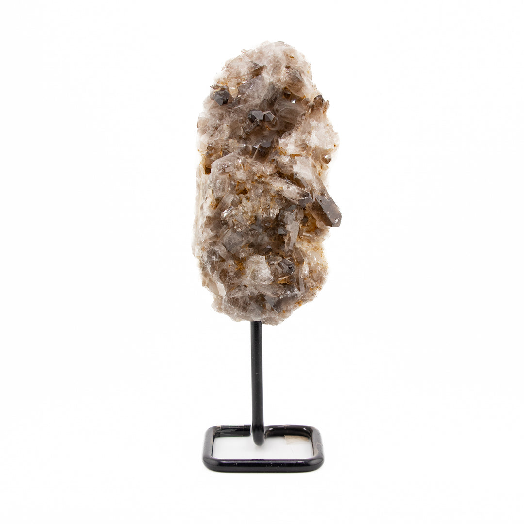 Large Smoky Quartz on Metal Stand – Grounding Crystal for Protection & Inner Peace (6"–7.5")