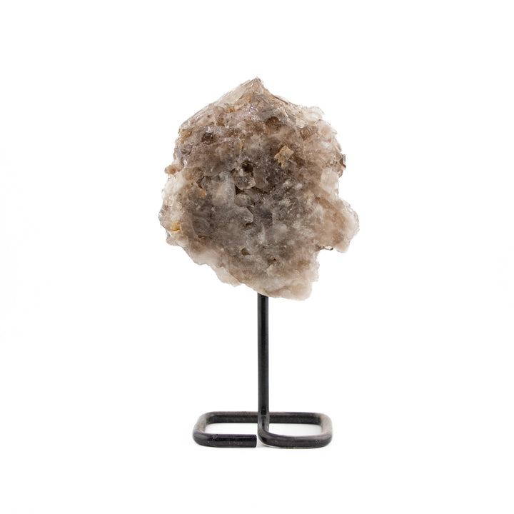 Large Smoky Quartz on Metal Stand – Grounding Crystal for Protection & Inner Peace (6"–7.5")