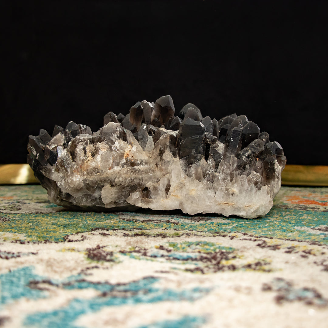 Raro racimo de cuarzo ahumado “Trono de obsidiana” – 23 lb