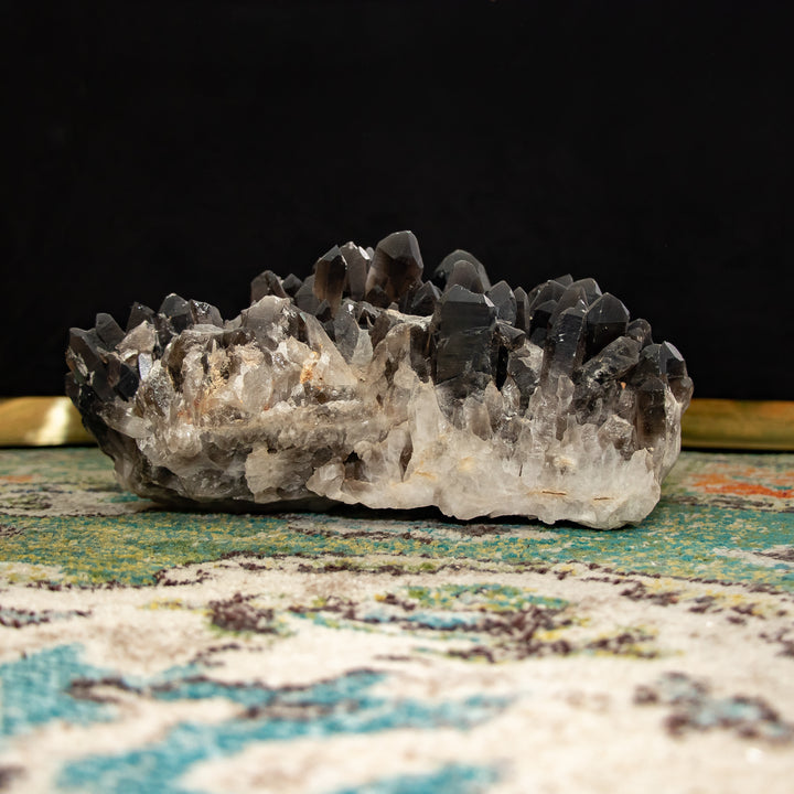 Raro racimo de cuarzo ahumado “Trono de obsidiana” – 23 lb