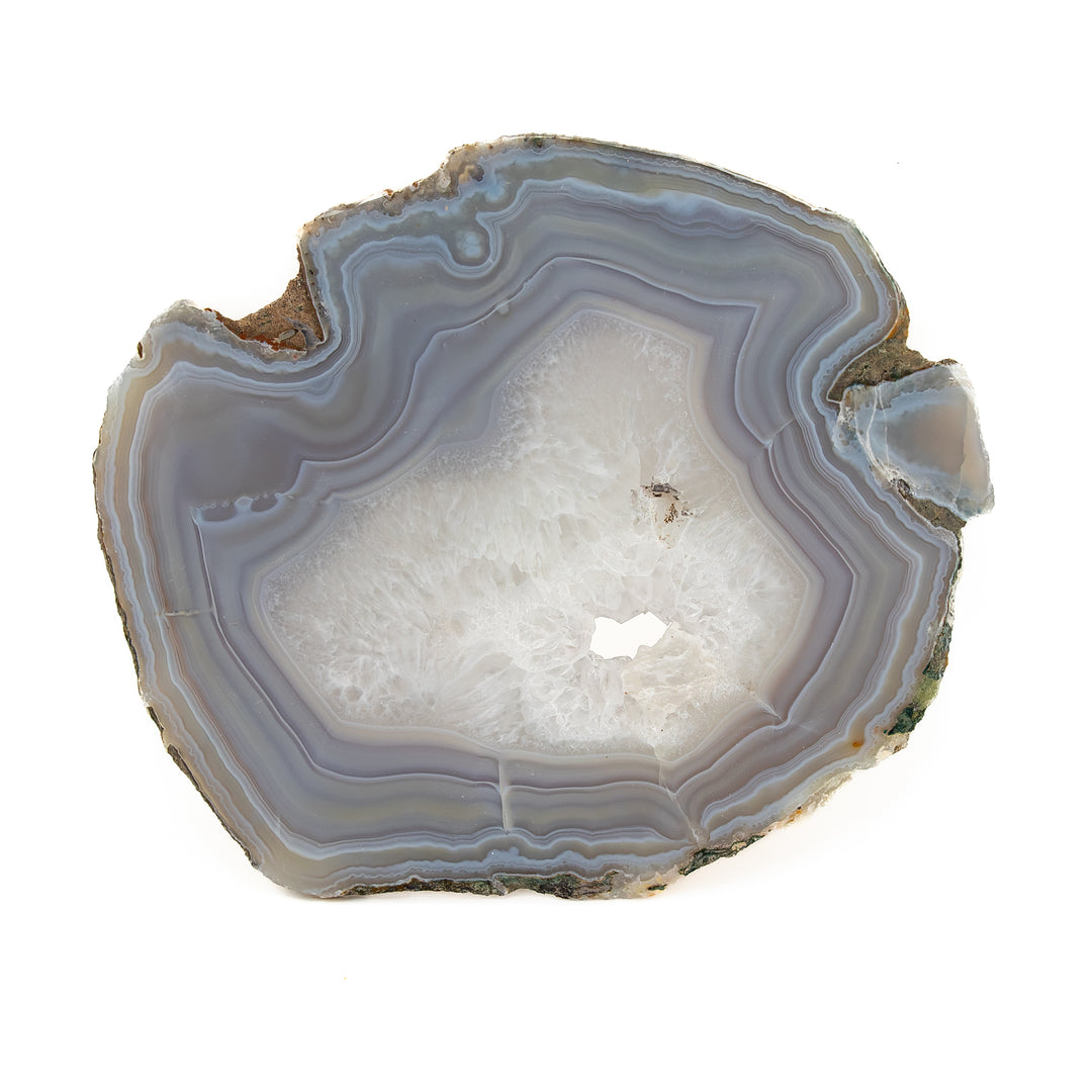 Natural Grey Agate Slice - Balance, Grounding & Spiritual Protection