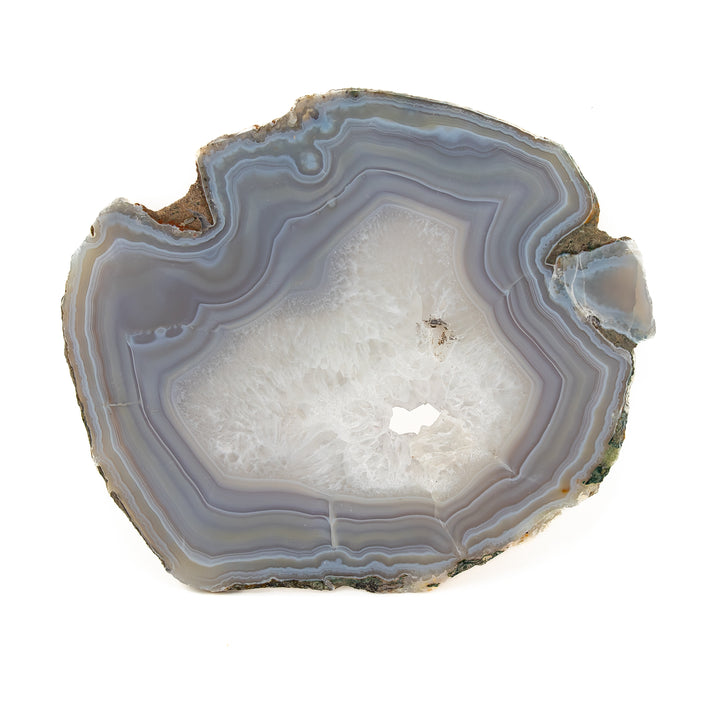 Natural Grey Agate Slice - Balance, Grounding & Spiritual Protection