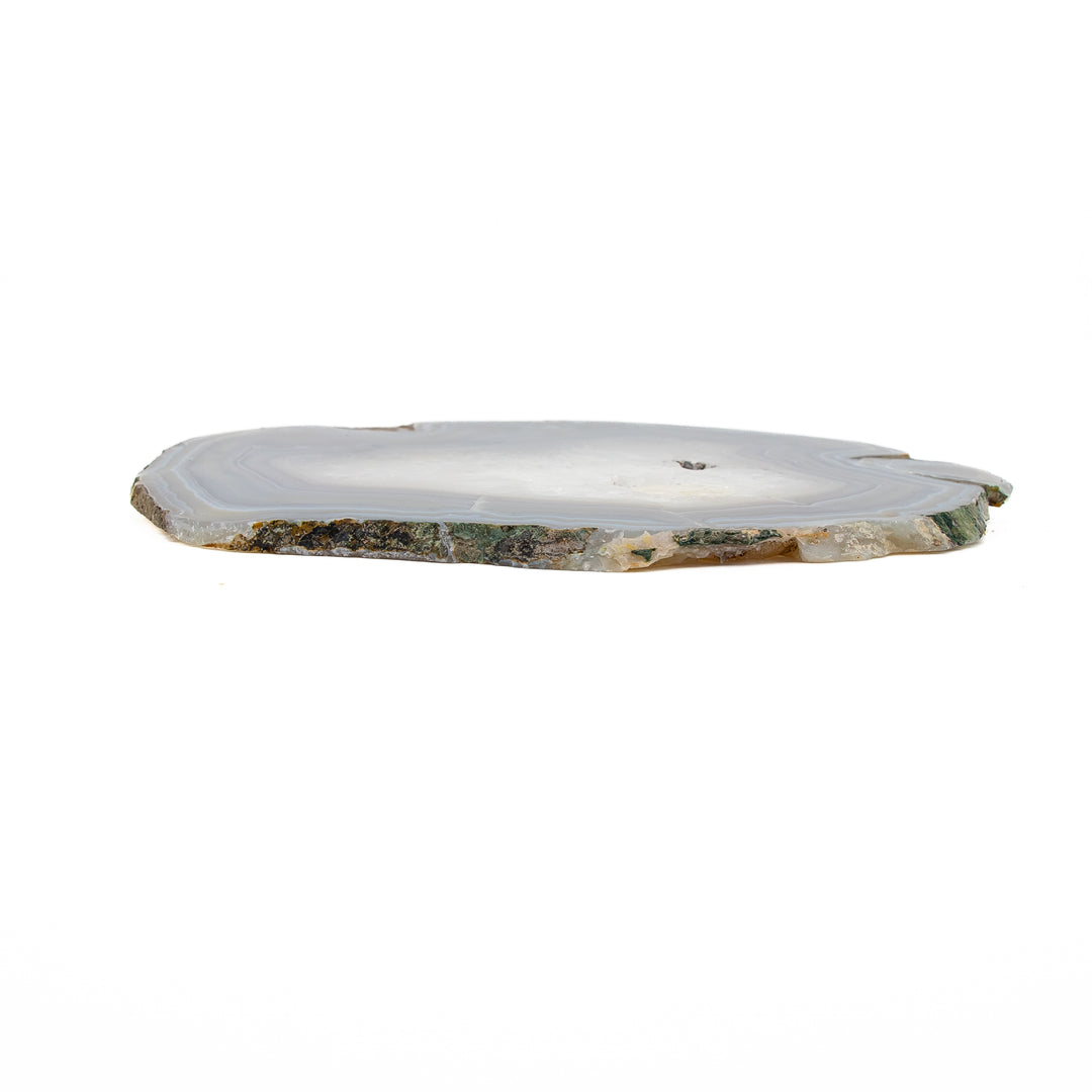 Natural Grey Agate Slice - Balance, Grounding & Spiritual Protection