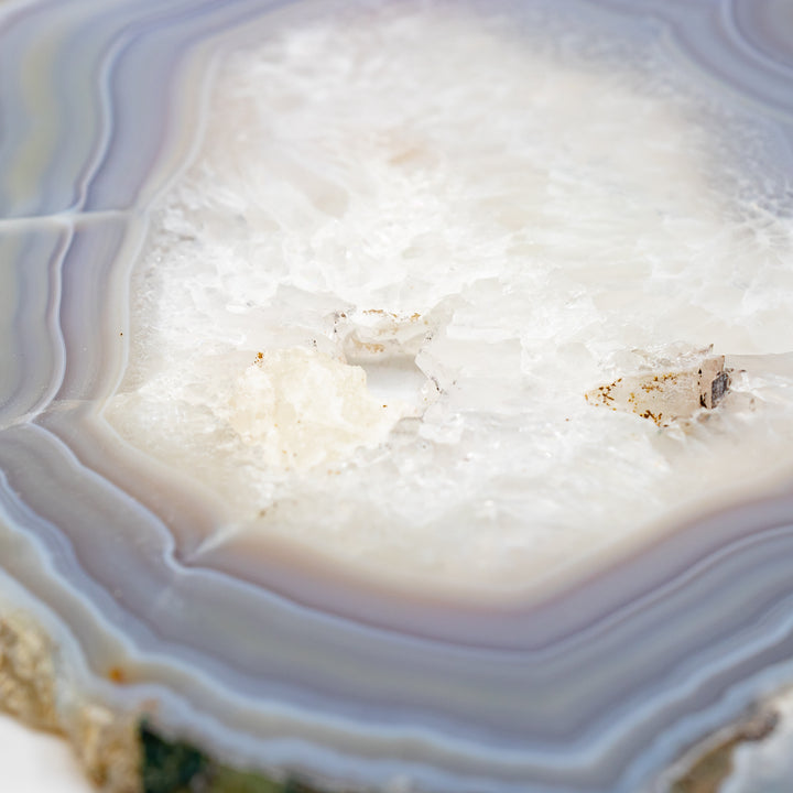 Natural Grey Agate Slice - Balance, Grounding & Spiritual Protection