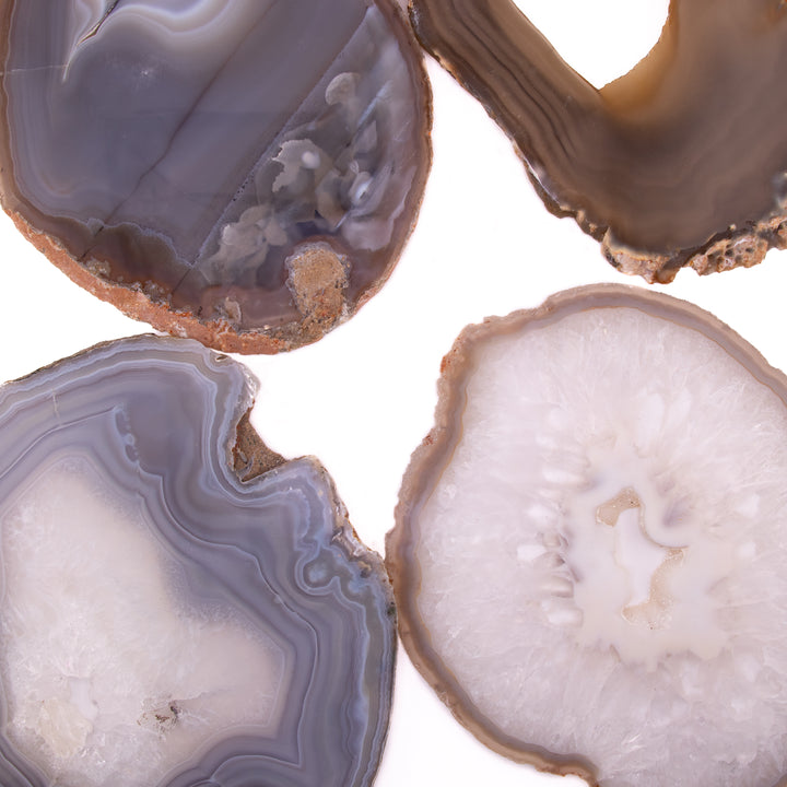 Natural Grey Agate Slice - Balance, Grounding & Spiritual Protection