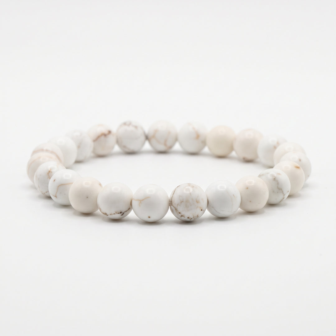 Magnesite Metal-Free Stretch Bracelet – 8mm Calming Stone Jewelry