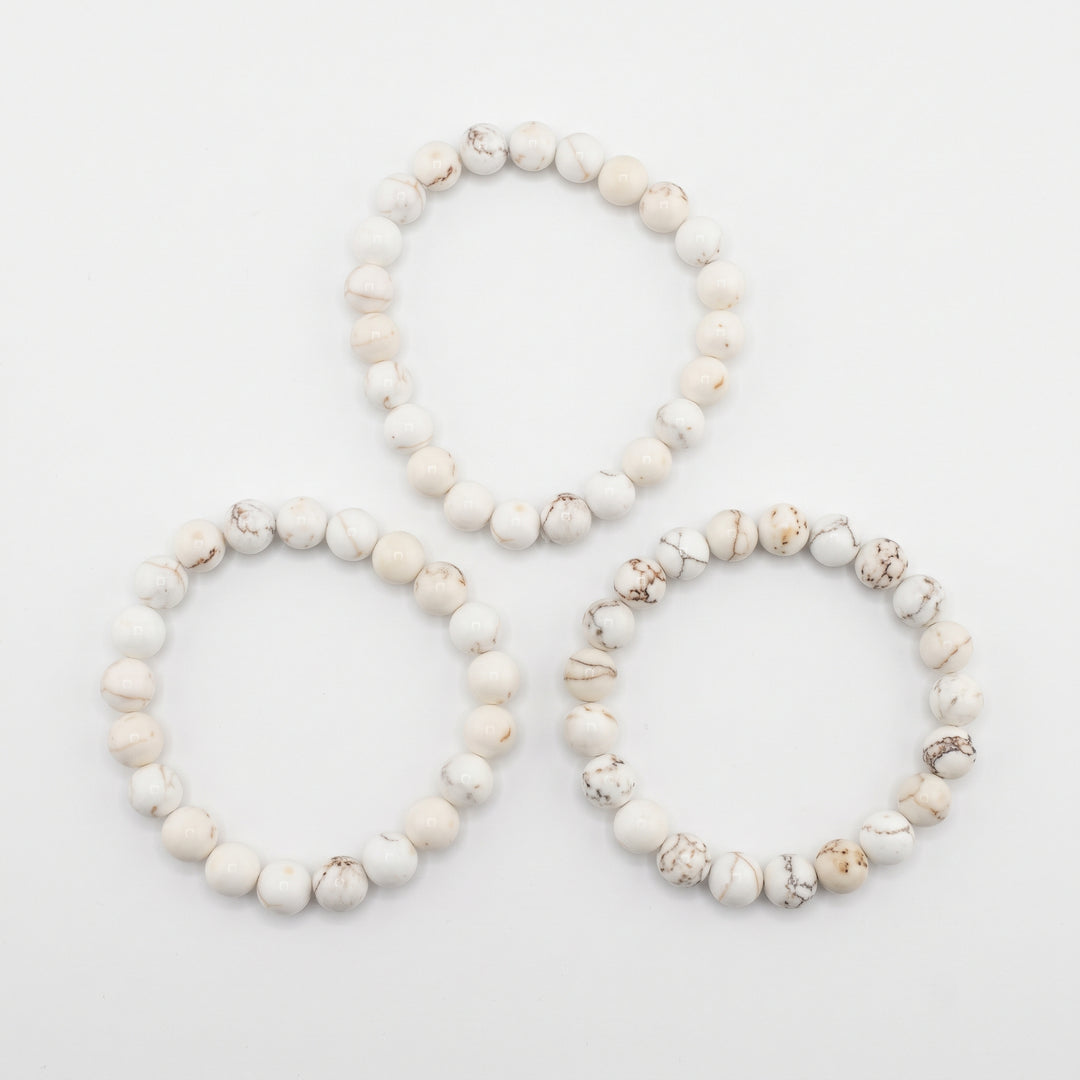 Magnesite Metal-Free Stretch Bracelet – 8mm Calming Stone Jewelry