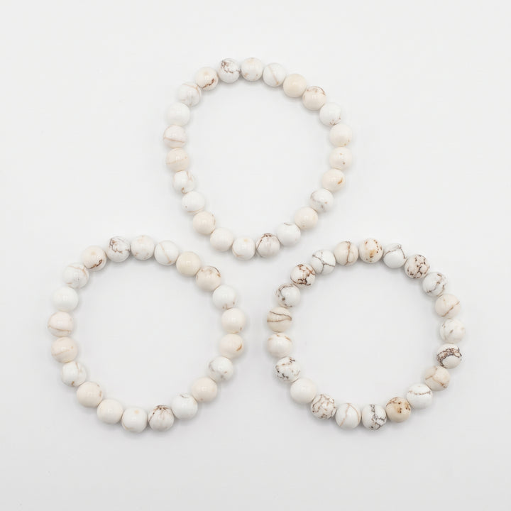 Magnesite Metal-Free Stretch Bracelet – 8mm Calming Stone Jewelry