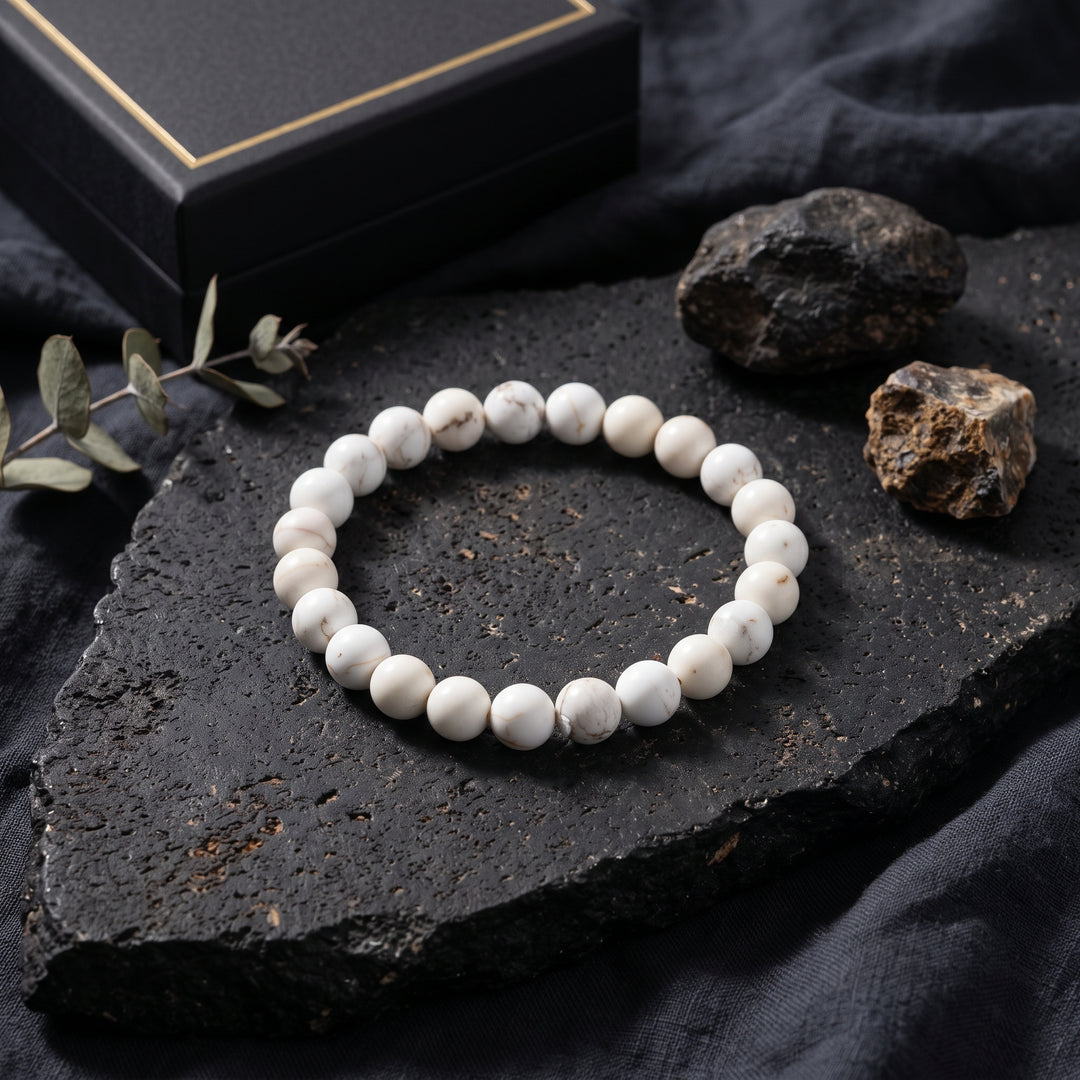 Magnesite Metal-Free Stretch Bracelet – 8mm Calming Stone Jewelry