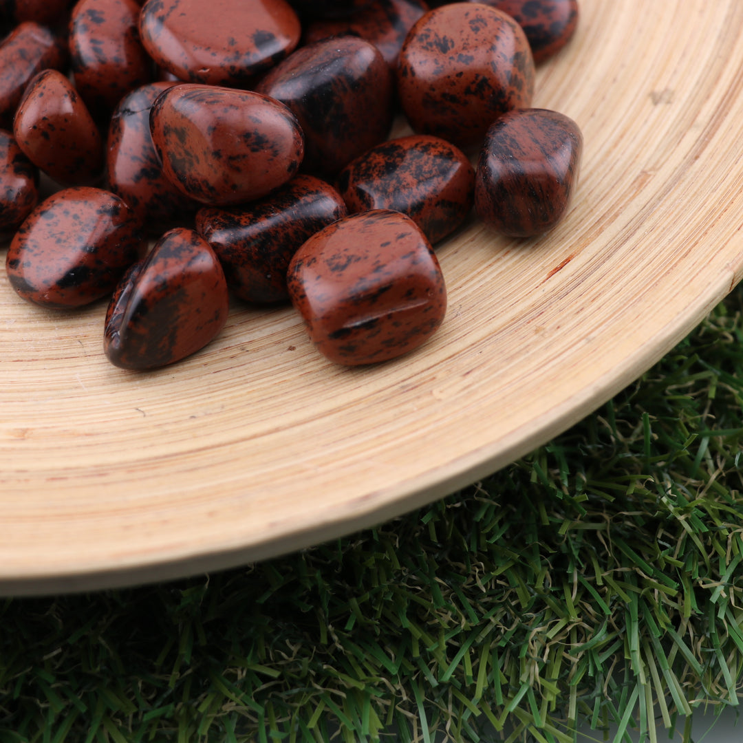 Natural Mahogany Obsidian Tumbled Stone - Polished Gems for Grounding & Protection