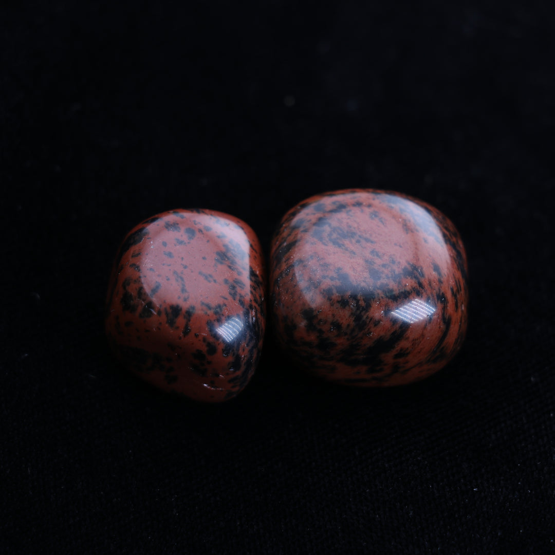 Natural Mahogany Obsidian Tumbled Stone - Polished Gems for Grounding & Protection