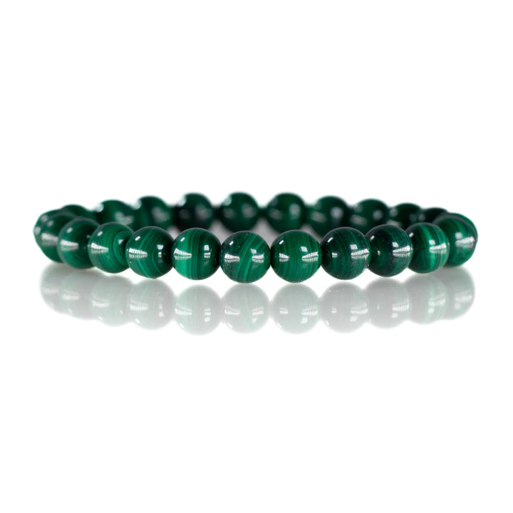 Bracelet en malachite naturelle - Sans métal, 8 mm - Accessoire en pierre fine