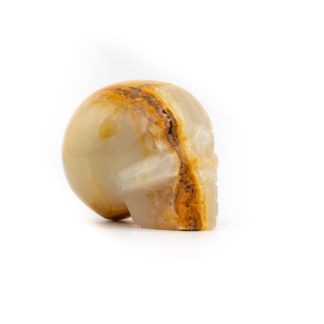 Natural Onyx Gemstone Skull – Strength, Protection & Mastery