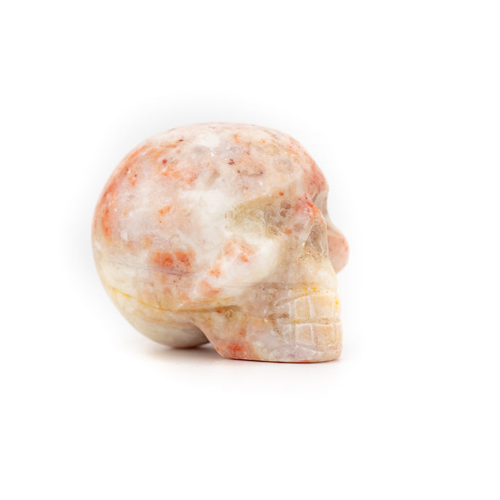 Natural Strawberry Onyx Gemstone Skull – Vitality, Balance & Transformation