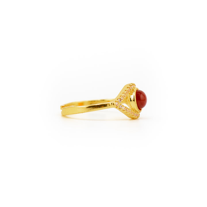 Anillo de piedra preciosa natural con forma de ojo para mujer y hombre - Regalo de joyería con piedras preciosas