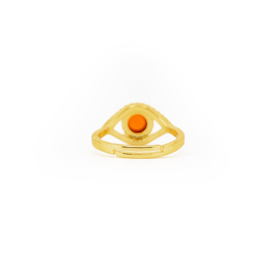 Anillo de piedra preciosa natural con forma de ojo para mujer y hombre - Regalo de joyería con piedras preciosas
