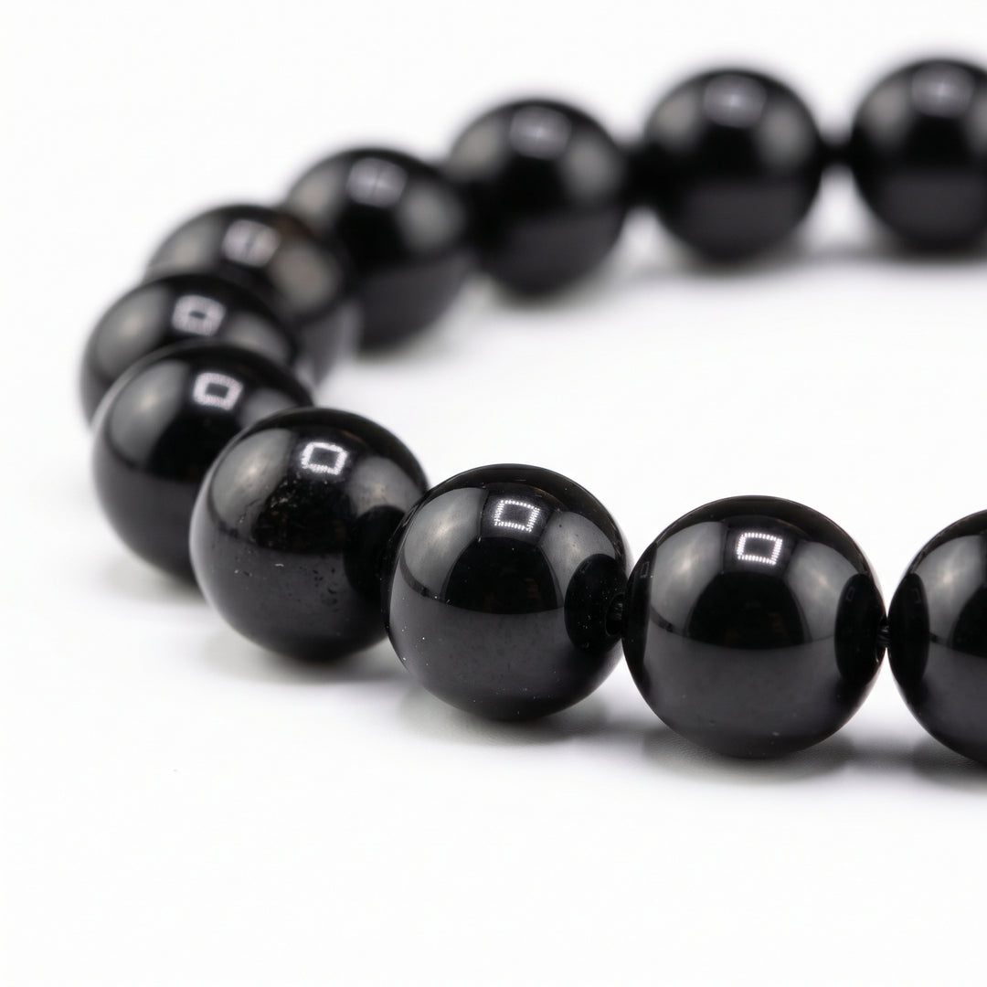 Black Obsidian 8mm Beaded Bracelet | Metal-Free Healing Crystal & Protection Jewelry