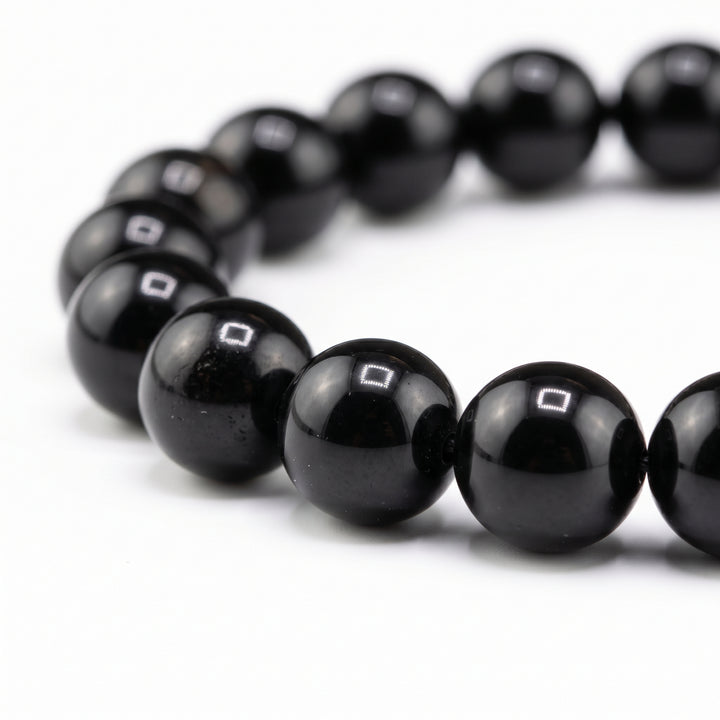 Black Obsidian 8mm Beaded Bracelet | Metal-Free Healing Crystal & Protection Jewelry