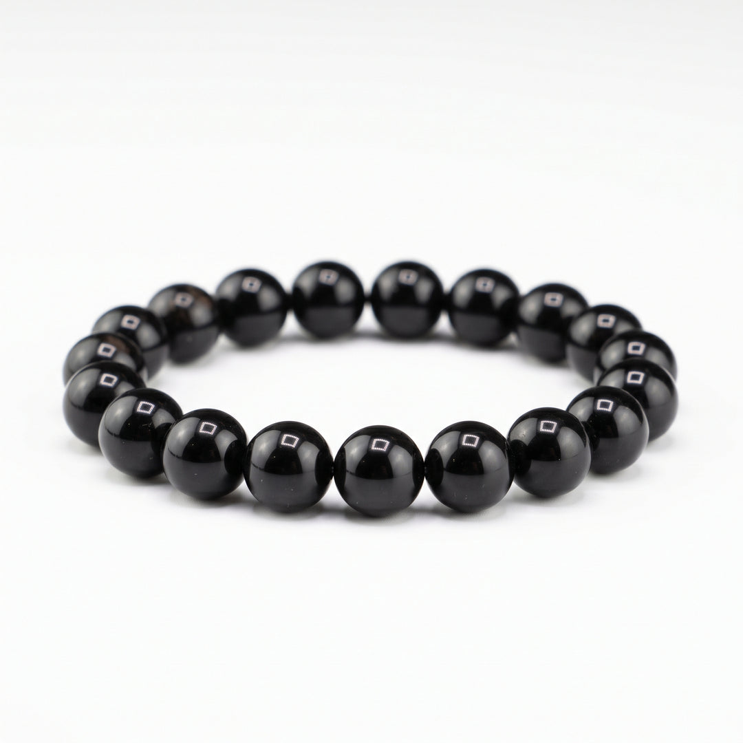 Black Obsidian 8mm Beaded Bracelet | Metal-Free Healing Crystal & Protection Jewelry