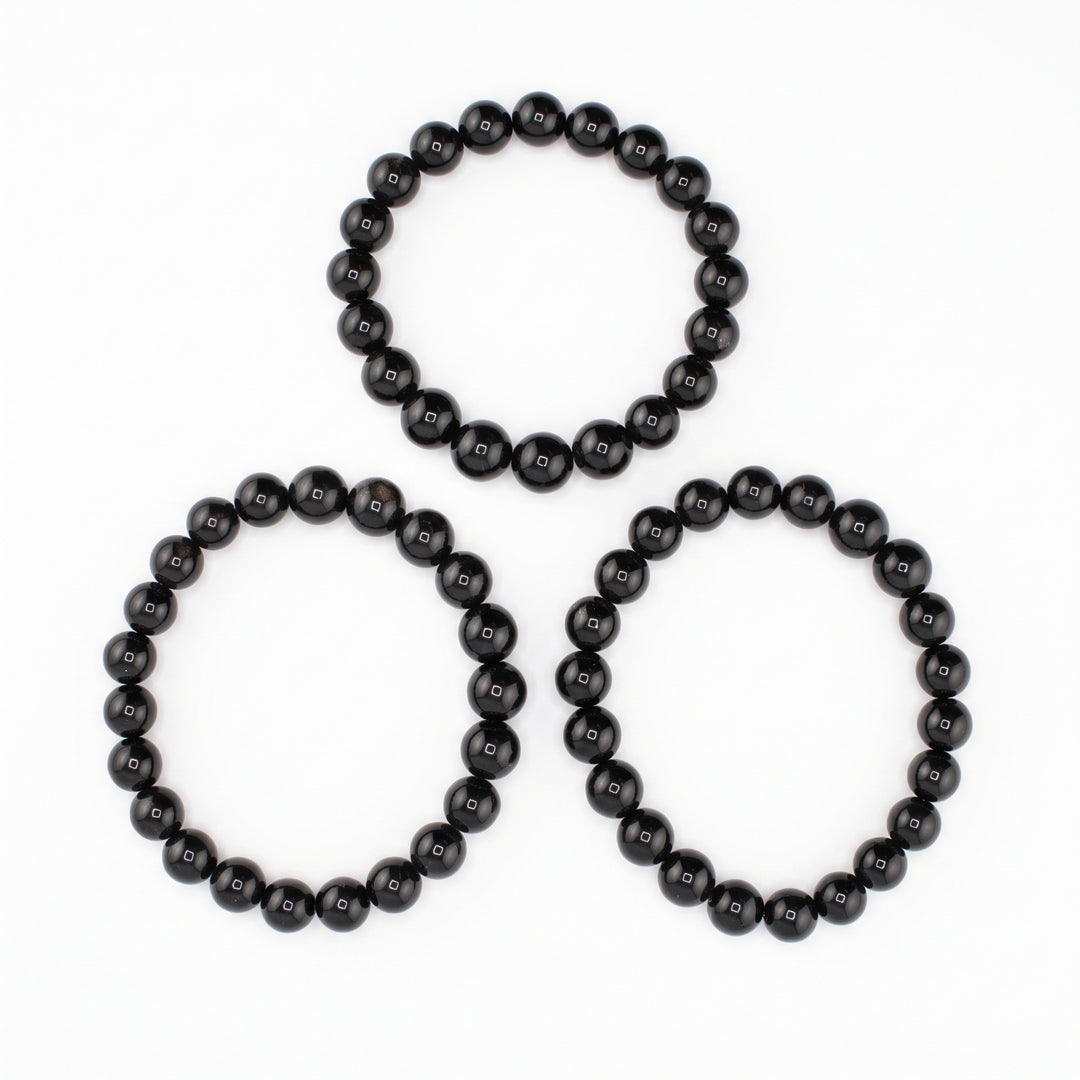 Black Obsidian 8mm Beaded Bracelet | Metal-Free Healing Crystal & Protection Jewelry