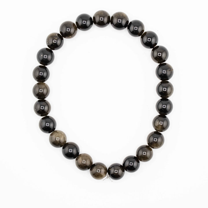 Golden Sheen Obsidian Metal-Free Stretch Bracelet – 8mm Healing Crystal Jewelry