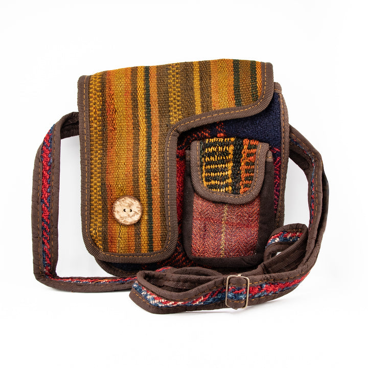 Authentic Turkish Bohemian Crossbody Satchels – Meadow Green & Sunset Stripe