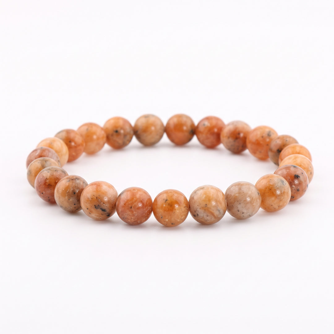 Orange Calcite Metal-Free Stretch Bracelet – 8mm Energizing Stone Jewelry