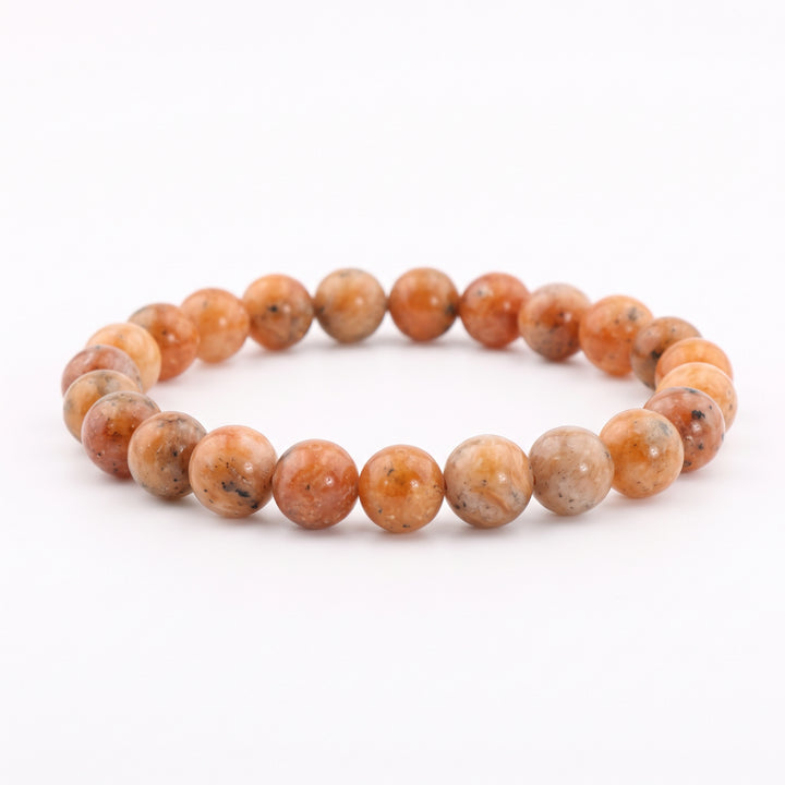 Orange Calcite Metal-Free Stretch Bracelet – 8mm Energizing Stone Jewelry