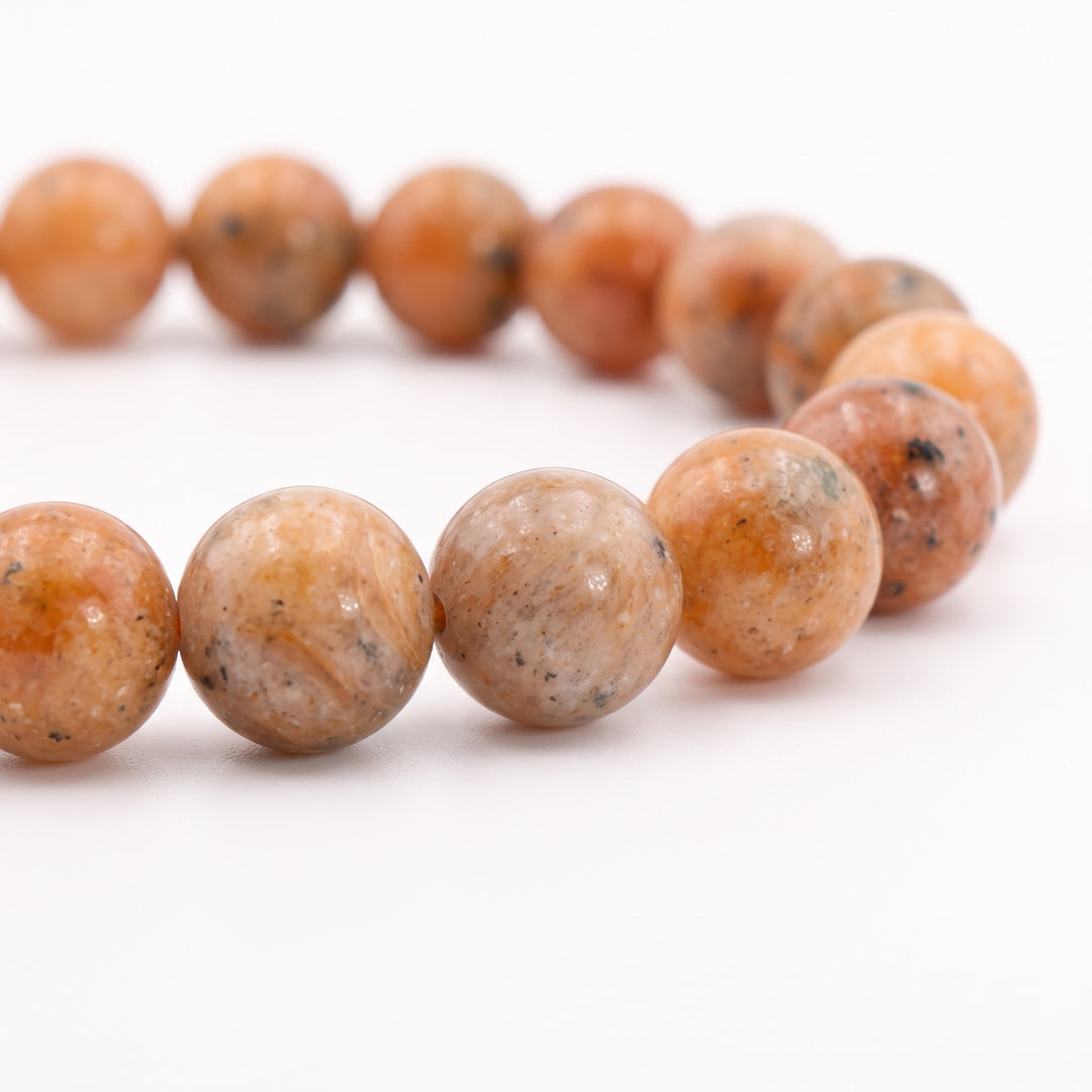 Orange Calcite Metal-Free Stretch Bracelet – 8mm Energizing Stone Jewelry