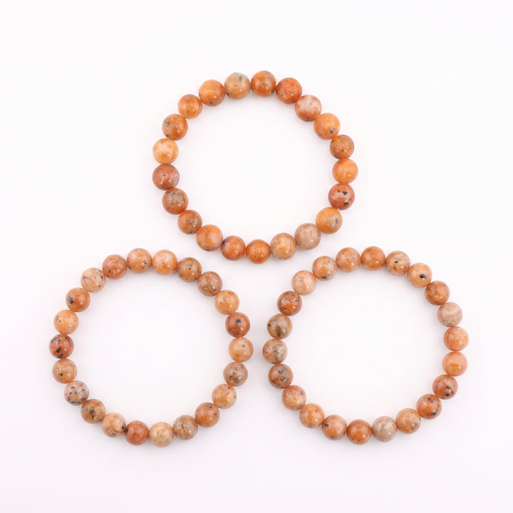 Orange Calcite Metal-Free Stretch Bracelet – 8mm Energizing Stone Jewelry