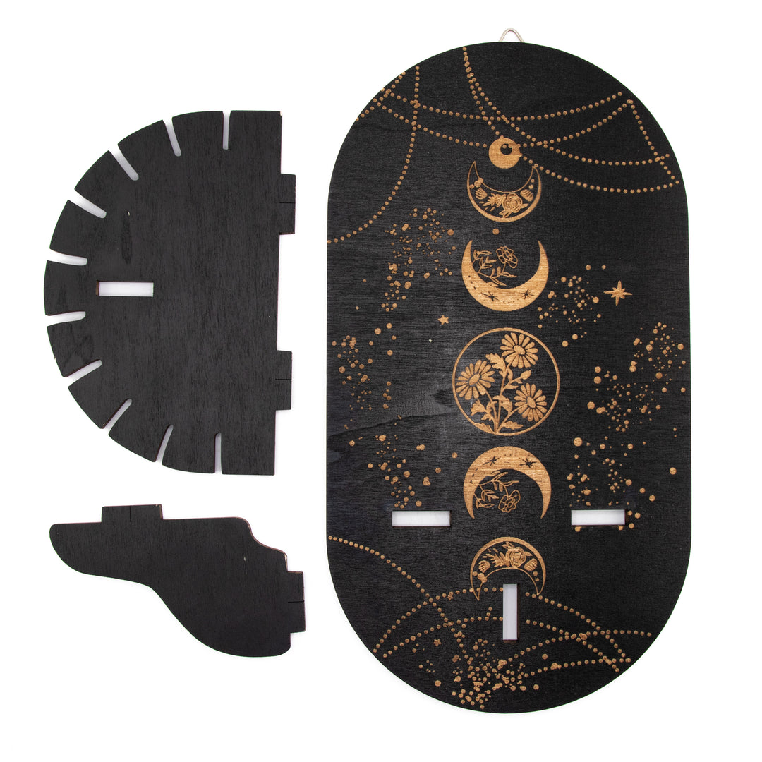 Floral Moon Phase Pendulum Holder | Altar Display Stand & Divination Decor | 8 x 4.5 In