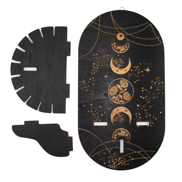 Floral Moon Phase Pendulum Holder | Altar Display Stand & Divination Decor | 8 x 4.5 In