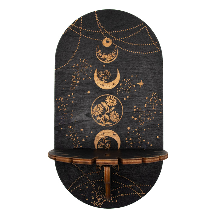 Floral Moon Phase Pendulum Holder | Altar Display Stand & Divination Decor | 8 x 4.5 In