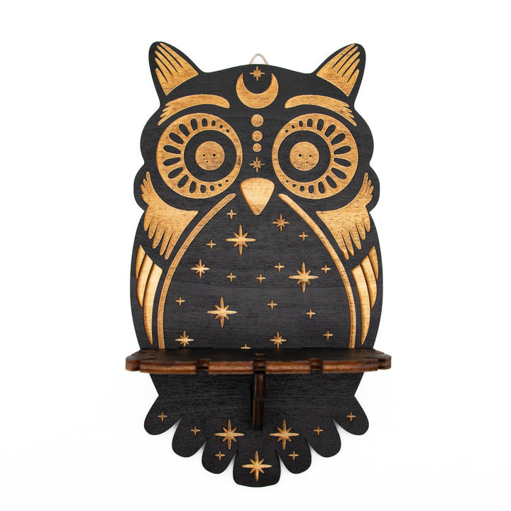 Owl Pendulum Holder and Display Stand | Laser-Cut Wood Divination Board | Tarot, Altar & Spirit Decor | 8.5 x 4.5 In