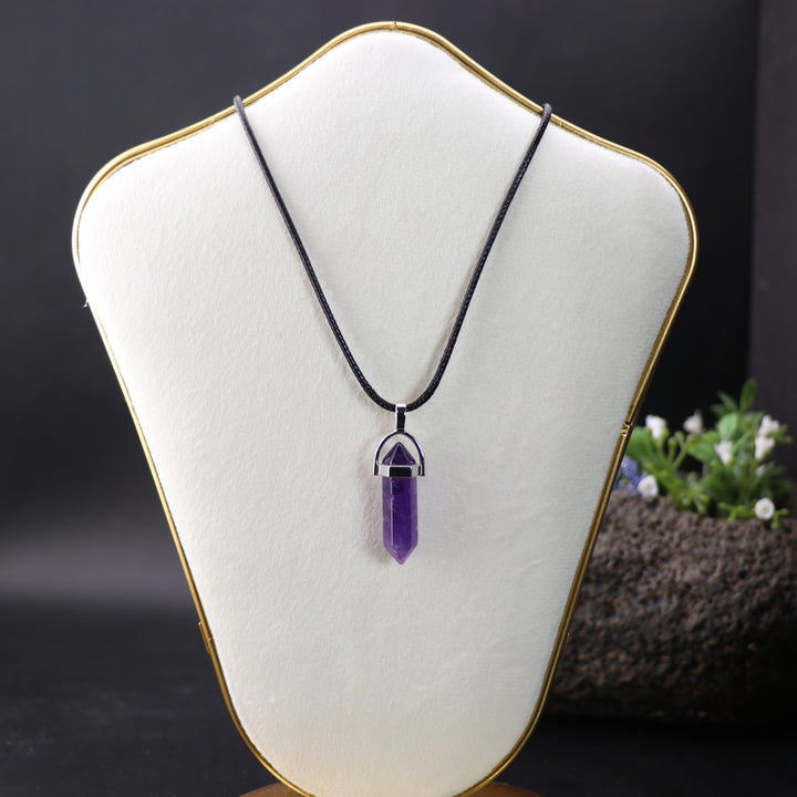 Handcrafted Natural Amethyst Point Pendant Necklace