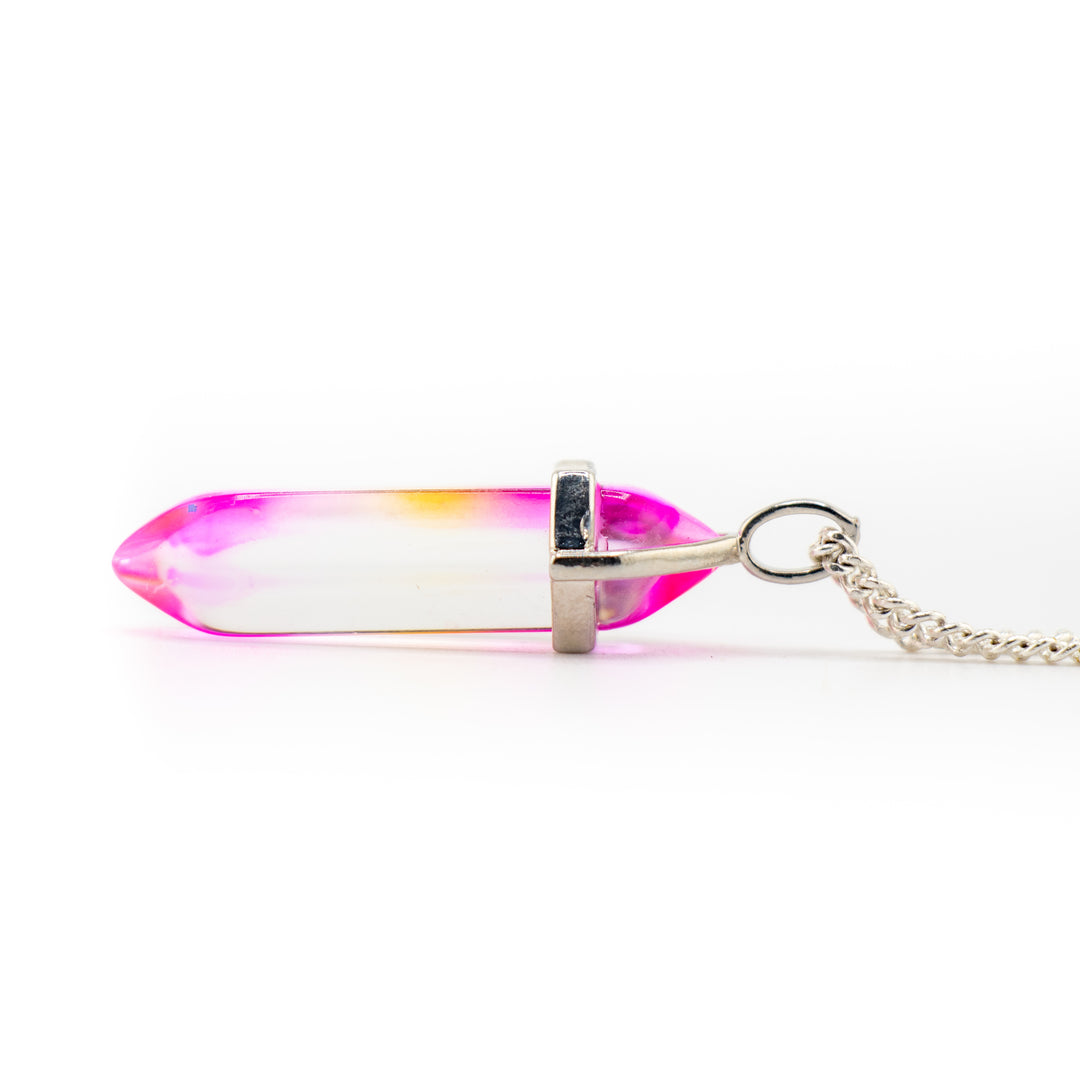 Aura Quartz Point Pendant Necklace - Handcrafted Crystal Jewelry