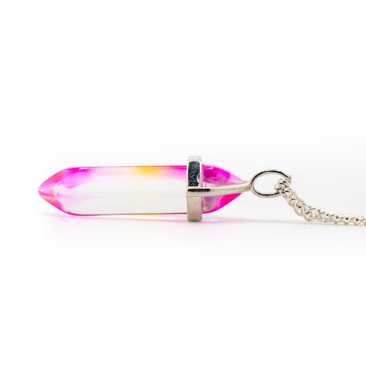 Aura Quartz Point Pendant Necklace - Handcrafted Crystal Jewelry