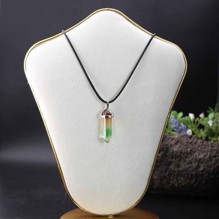 Handcrafted Aura Quartz Point Pendant Necklace