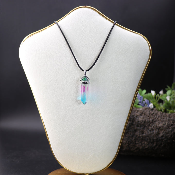 Handcrafted Aura Quartz Point Pendant Necklace