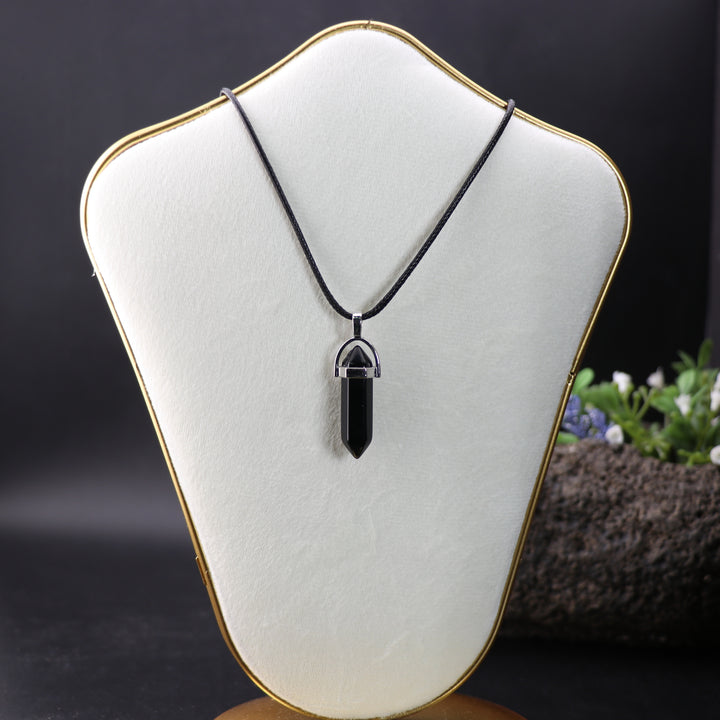 Handcrafted Natural Obsidian Point Pendant Necklace