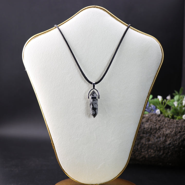 Handcrafted Natural Obsidian Point Pendant Necklace