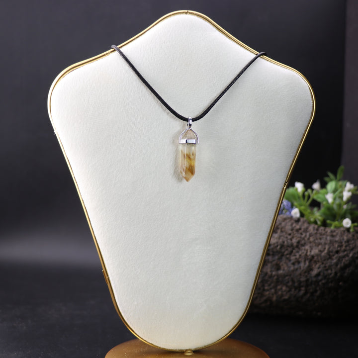 Handcrafted Natural Tiger Skin Point Pendant Necklace