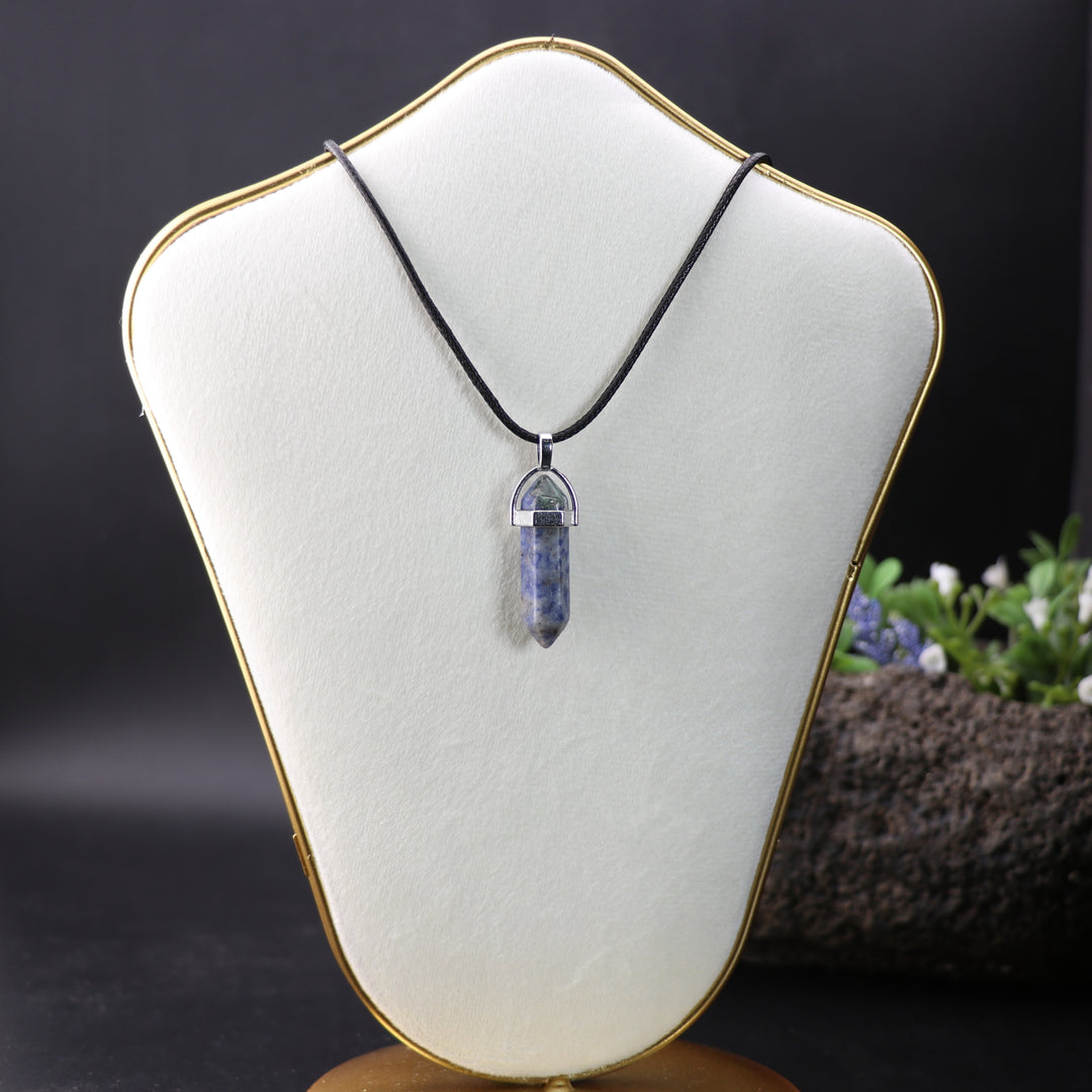 Handcrafted Natural Spot Jasper Point Pendant Necklace