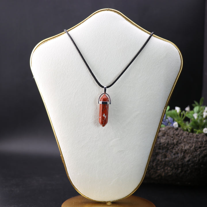 Handcrafted Natural Red Jasper Point Pendant Necklace