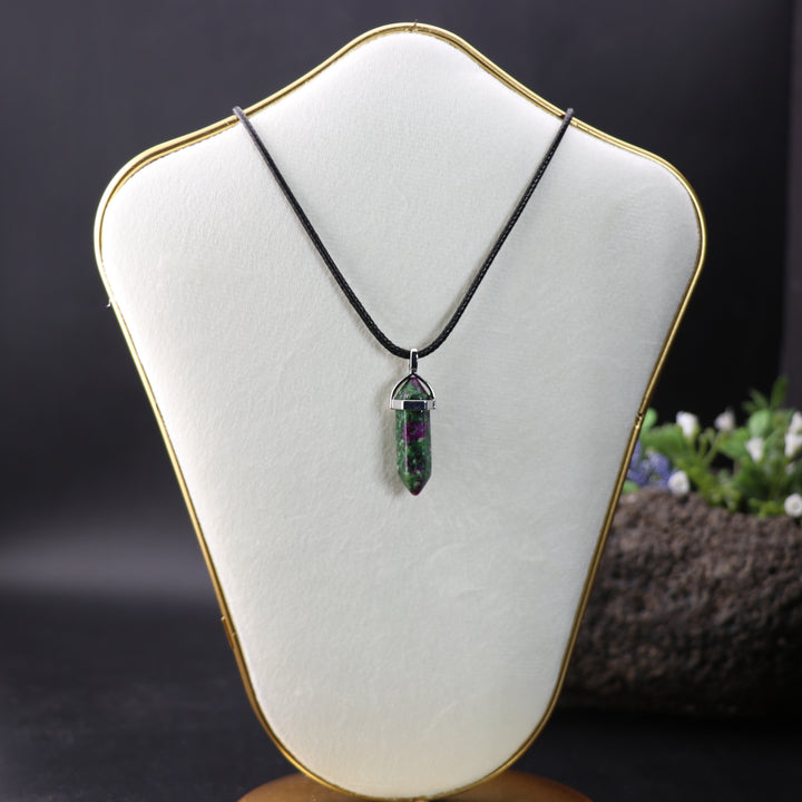 Handcrafted Natural Ruby in Zoisite Point Pendant Necklace